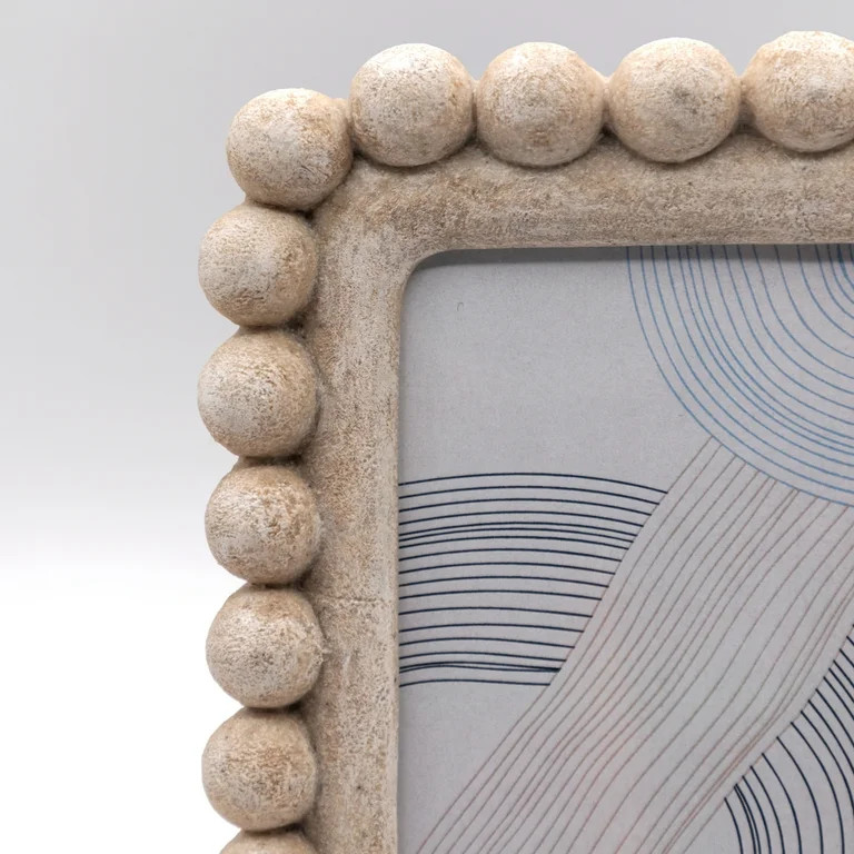 OneDesign Home 4X6 Artisan Creme Sandstone Beaded Tabletop Picture Frame | Walmart (US)