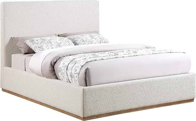 Meridian Furniture Monaco Collection Modern | Contemporary Upholstered Bed with Rich Boucle Fabri... | Amazon (US)