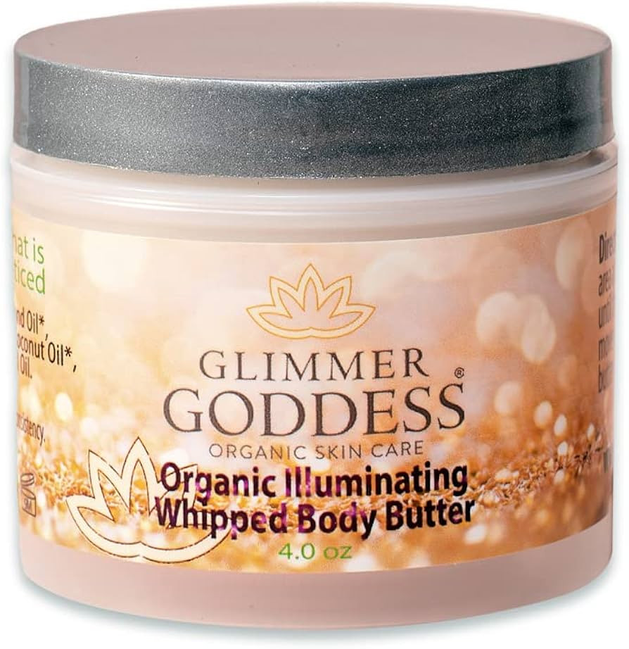 GLIMMER GODDESS Organic Whipped Shimmer Body Butter - Sexy Level 2 Bronze Body Shimmer, 4.0 oz | Amazon (US)