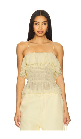 Ronny Kobo Alexi Top in Lemon. - size S | Revolve Clothing (Global)