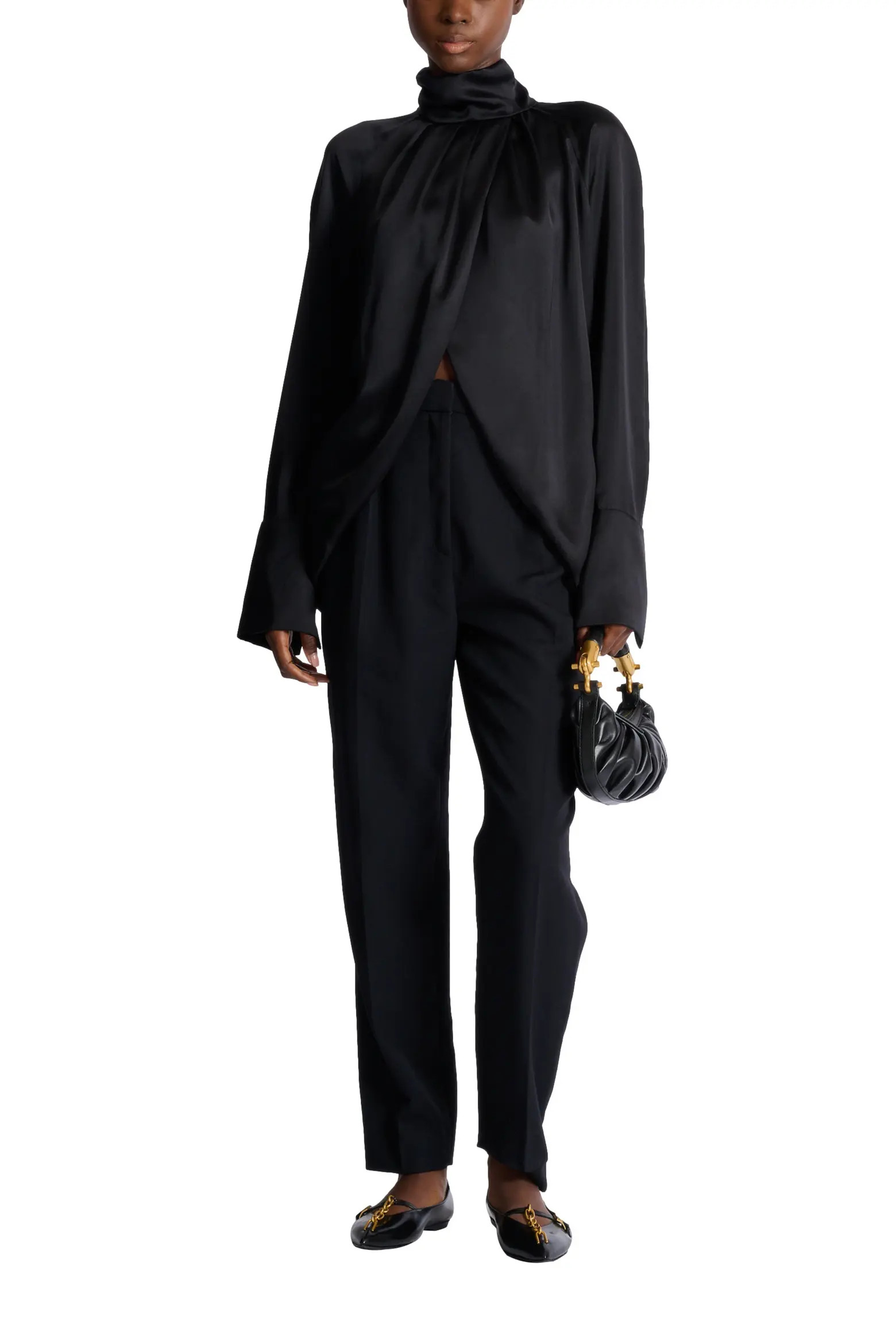 Balmain Draped silk blouse (Women) | Nordstrom | Nordstrom