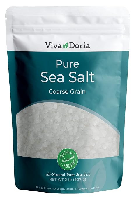 Viva Doria Pure Sea Salt, Coarse Grain, 2 lb | Ideal For Salt Grinders | Amazon (US)
