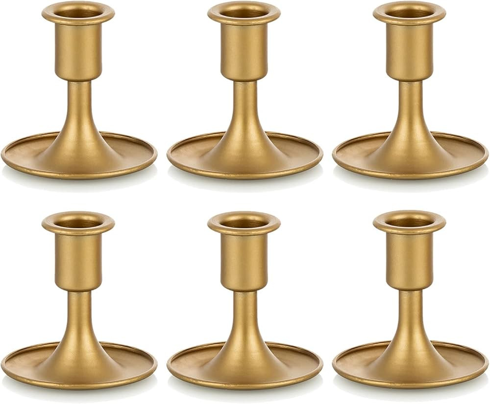 Candlestick Holders Taper Candle Holders, Romadedi Gold Candle Stick Candle Holder for Table Cent... | Amazon (US)
