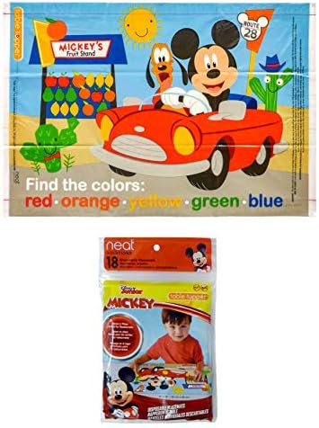 Disney Mickey Mouse Table Topper Disposable Stick-on Placemats in Reusable Package, 12" x 18", 18 Co | Amazon (US)