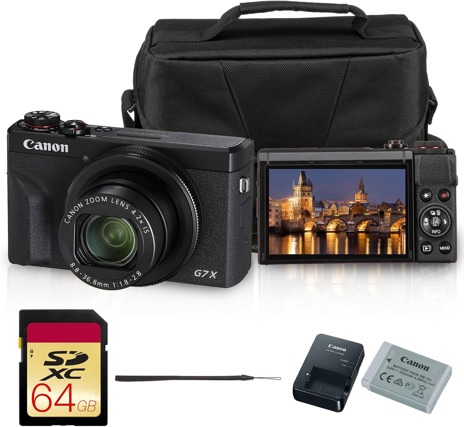 Canon PowerShot G7 X Mark III Digital Camera Bundle | 20.1MP 1-Inch Sensor, 4.2X Optical Zoom, 4K UHD Video, Wi-Fi & Bluetooth | Vlogging & Travel Camera with Bag and 64GB Card | Amazon (US)