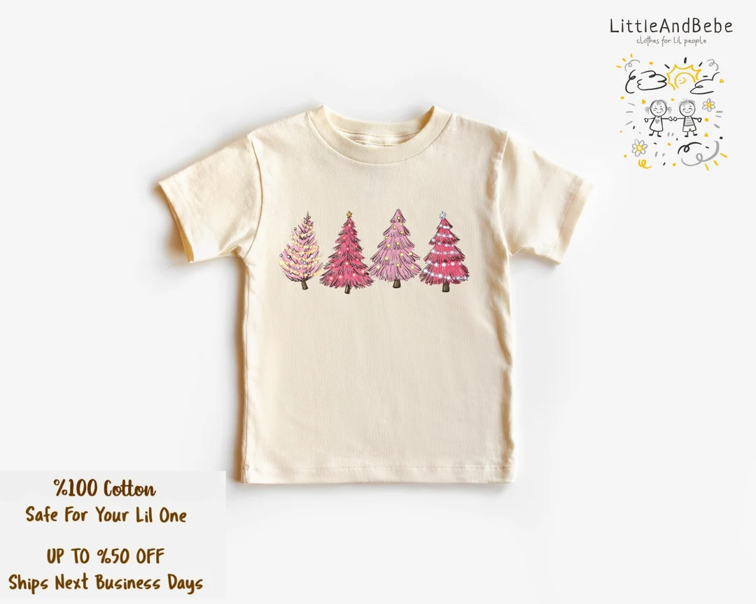 Christmas Shirt for Girls Cute Christmas Shirt for Kids Pink - Etsy | Etsy (US)