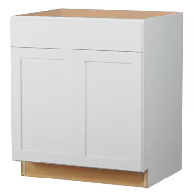 Diamond NOW Arcadia 30-in W x 35-in H x 23.75-in D White Laminate Door and Drawer Base Fully Asse... | Lowe's
