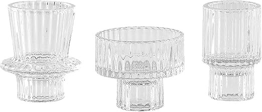 Lysenn Clear Glass Candle Holders for Pillar Candles, Taper Candles, Tealight Candles - Premium M... | Amazon (US)