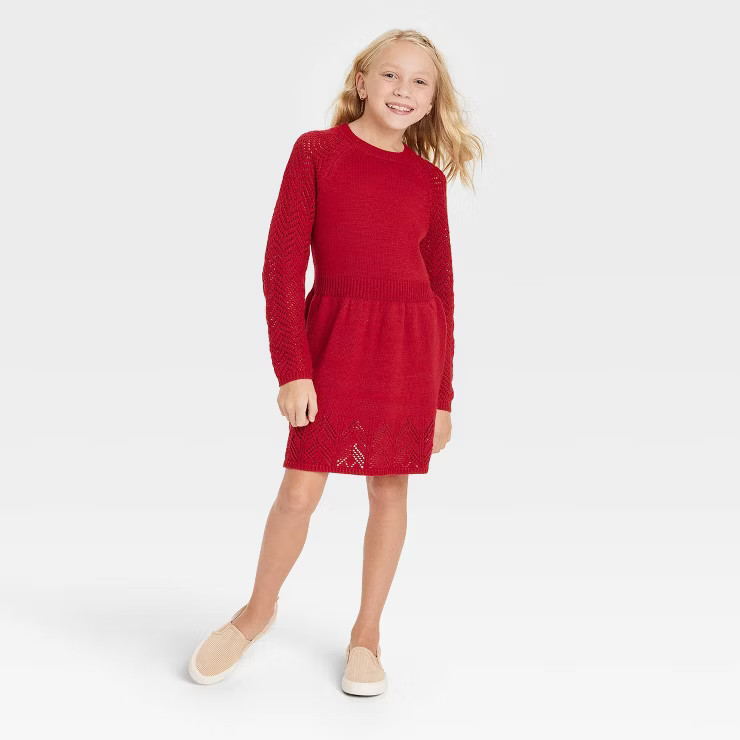 Girls' Crochet Sweater Dress - Cat & Jack™ | Target