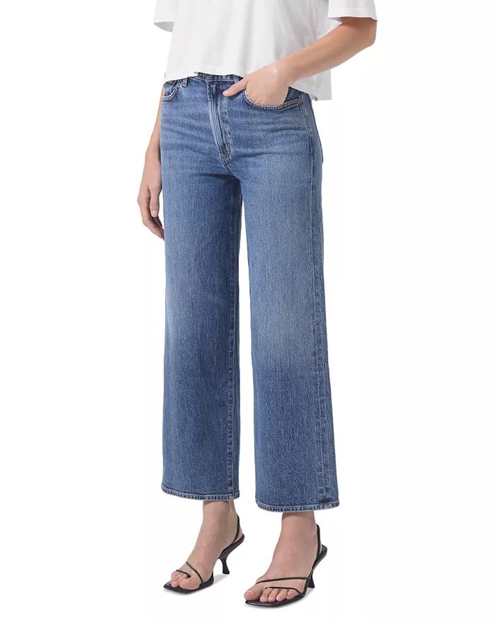 Harper Mid Rise Wide Ankle Jeans in Moor | Bloomingdale's (US)