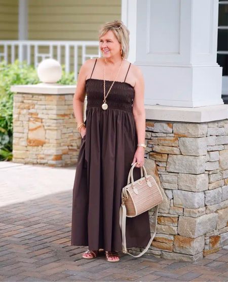 Brown Maxi Dress Size Large | Vacation Style | Resort Wear | Gold Bracelet Stack 

#LTKStyleTip #LTKWedding #LTKTravel