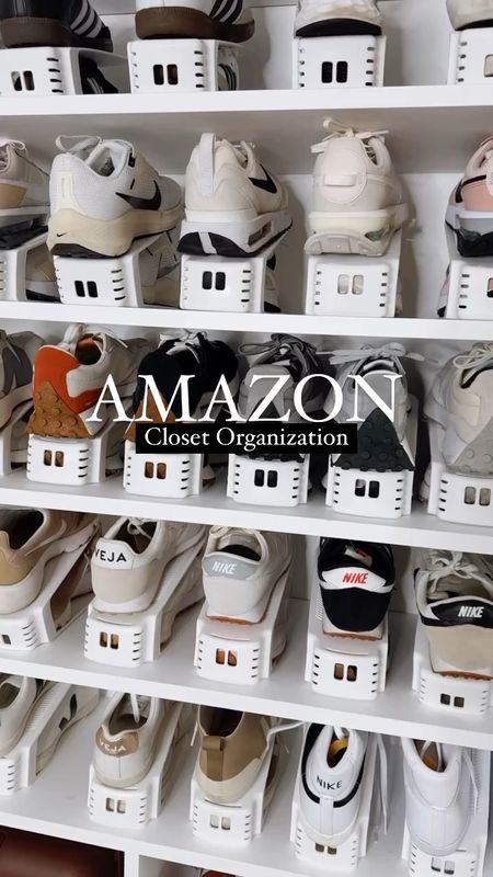 Amazon closet organization 
perfect for making more space in your shoe closet 

#LTKhome #LTKVideo #LTKshoecrush