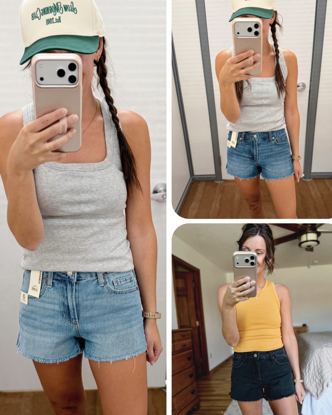 $13 denim shorts from Walmart🙌🏽

I bought the black wash but tried on the dark medium wash and medium wash and they’re all SO cute and comfy!

3” inseam and I wear my smallest size, 00. 