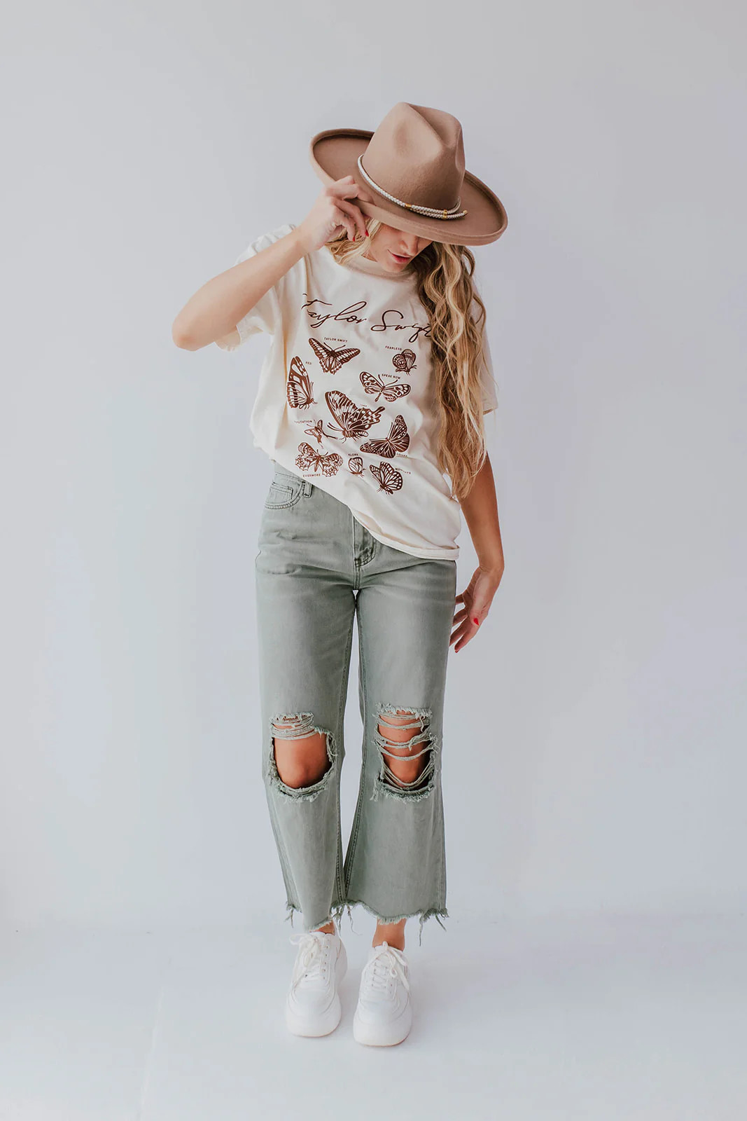 THE BUTTERFLY ERAS TEE IN IVORY BY PINK DESERT | Pink Desert
