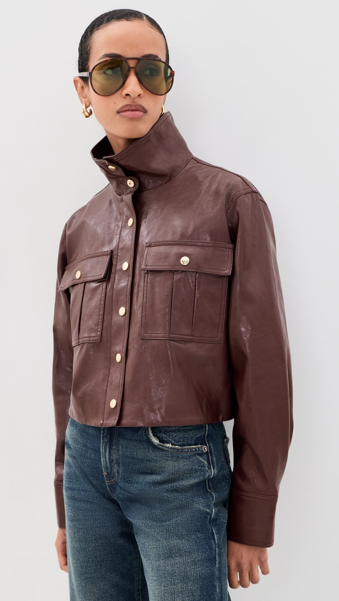 ALICE + OLIVIA James Faux Leather Cropped Jacket | Shopbop | Shopbop