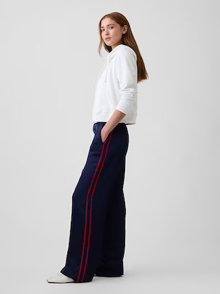 Satin Pull-On Track-Stripe Pants | Gap Factory