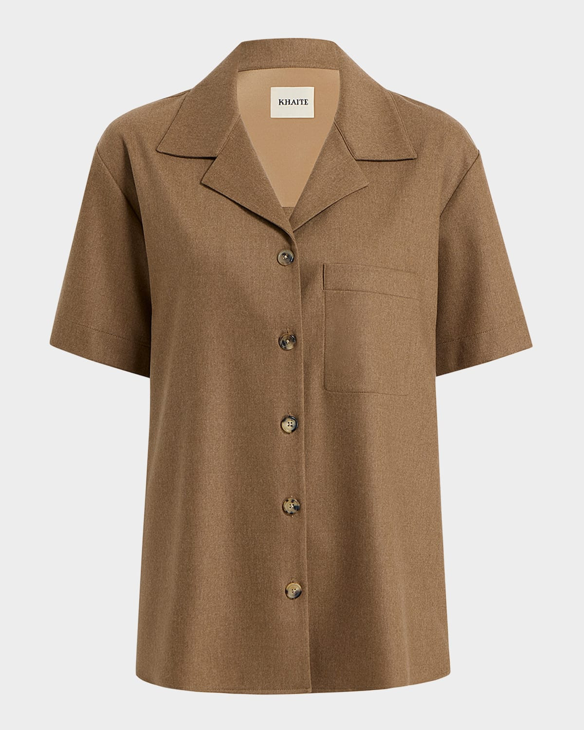 Riordan Short-Sleeve Wool Camp Shirt | Neiman Marcus