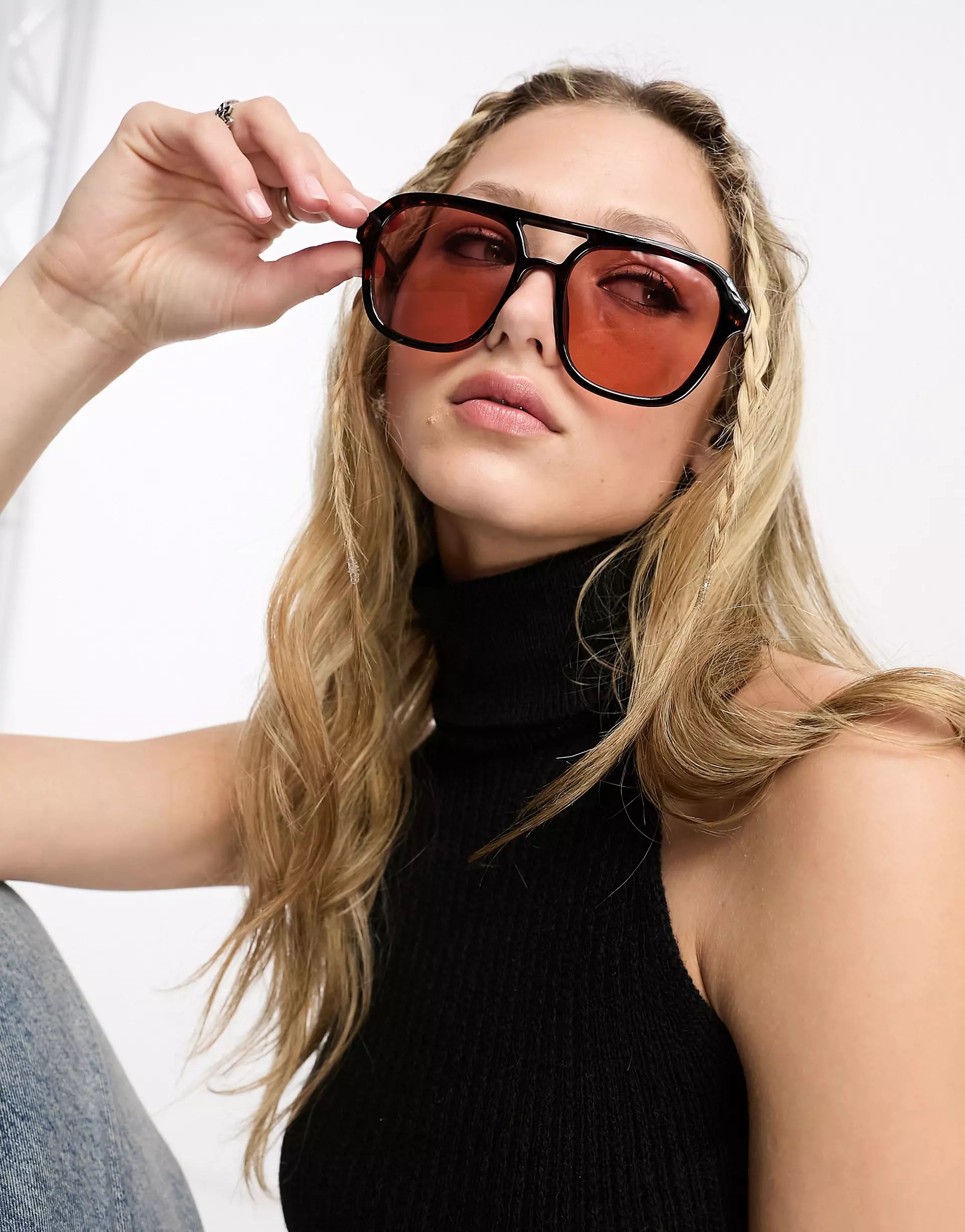 & Other Stories oversize round tortoiseshell sunglasses with pink lens | ASOS (Global)