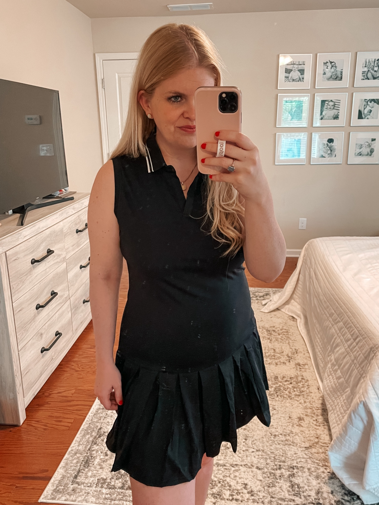 Black pleated athletic dresss

#LTKActive