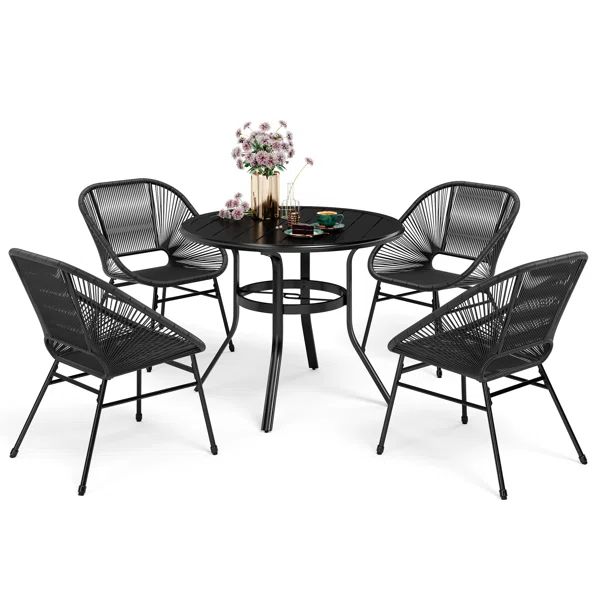 Alyah 4 - Person Round Outdoor Dining Set | Wayfair North America