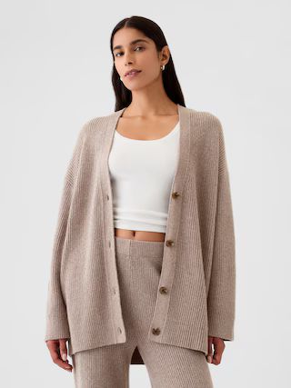 CashSoft Shaker-Stitch Boyfriend Cardigan | Gap (US)