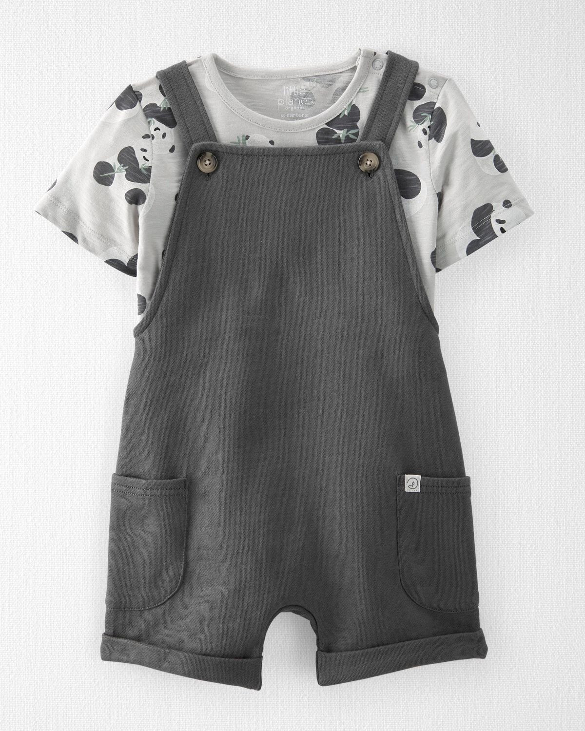 Gray Toddler 2-Piece Organic Cotton Shortall Set | carters.com | Carter's