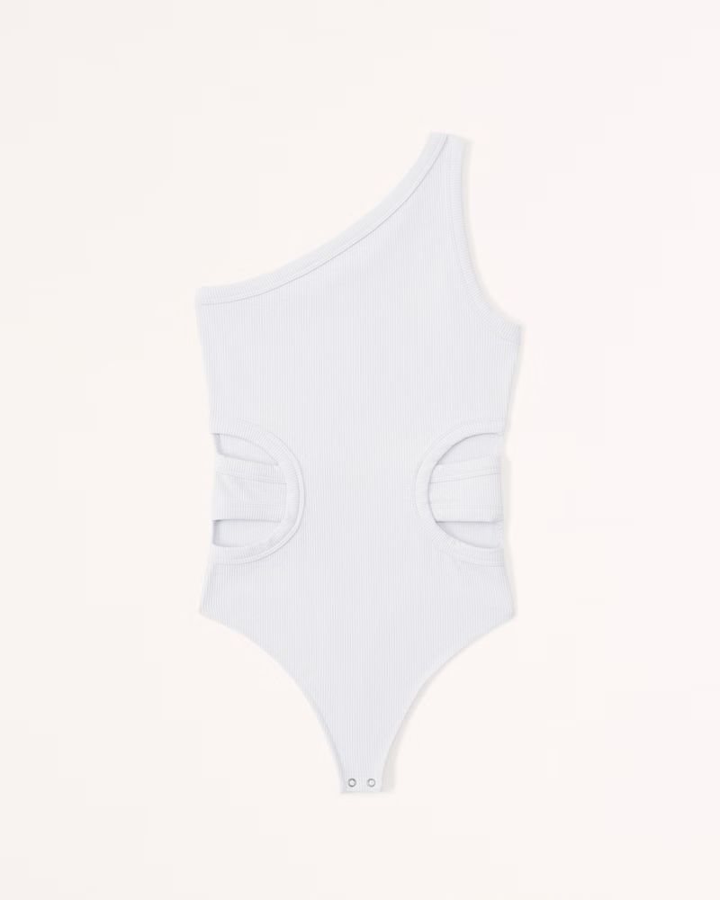 Seamless Rib Fabric One-Shoulder Cutout Bodysuit | Abercrombie & Fitch (US)