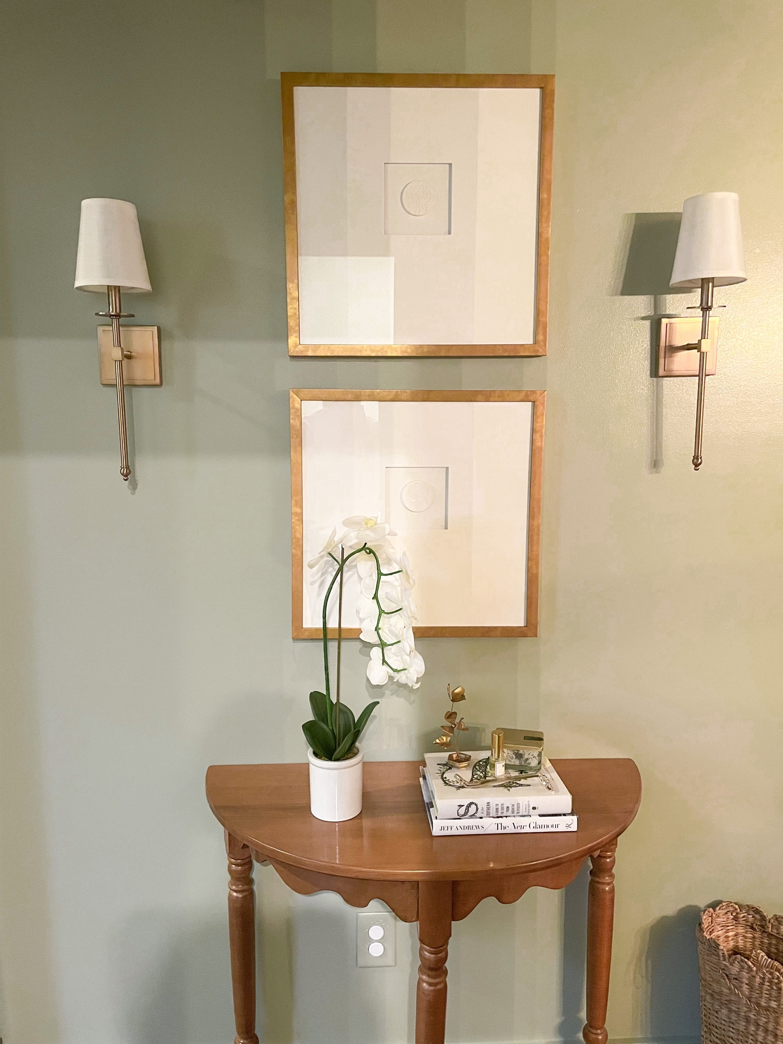 Entry way styling idea with intaglio DIY frames from target & DIY sconces from Amazon 

#LTKhome #LTKU #LTKFind