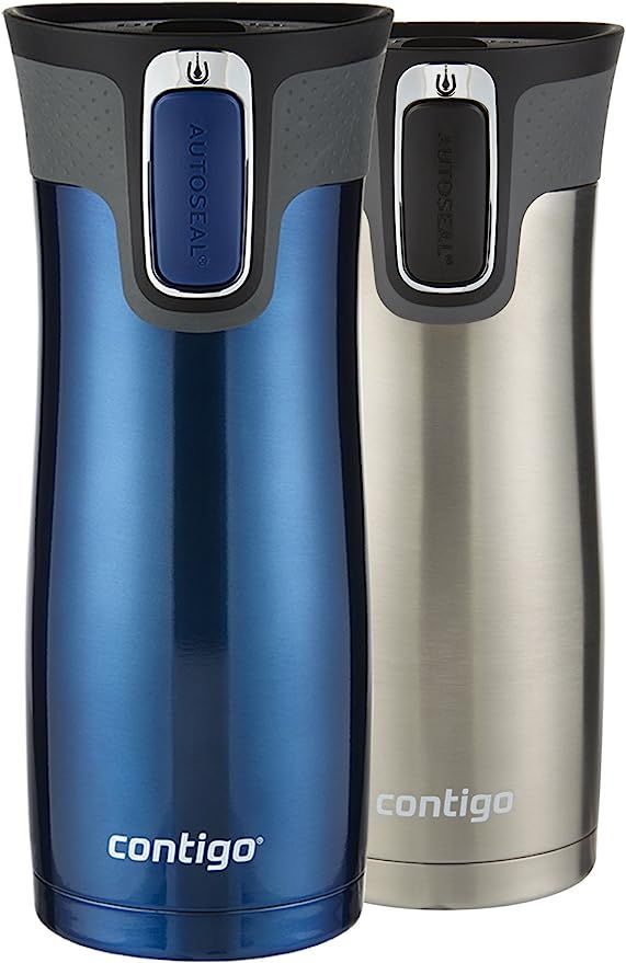 Contigo Autoseal West Loop Vaccuum-Insulated Stainless Steel Travel Mug, 16 Oz, Stainless Steel/M... | Amazon (US)