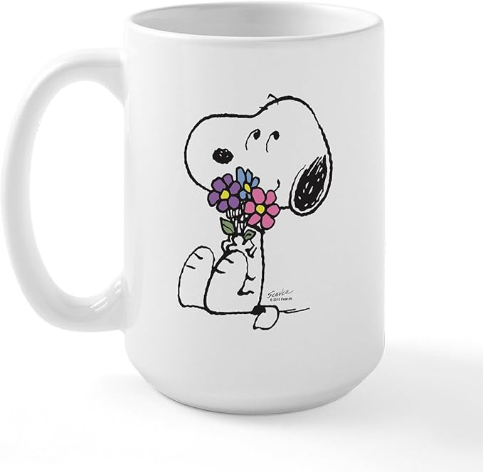 CafePress Springtime Snoopy Large Mug 15 oz (444 ml) Ceramic Coffee Mug | Amazon (US)
