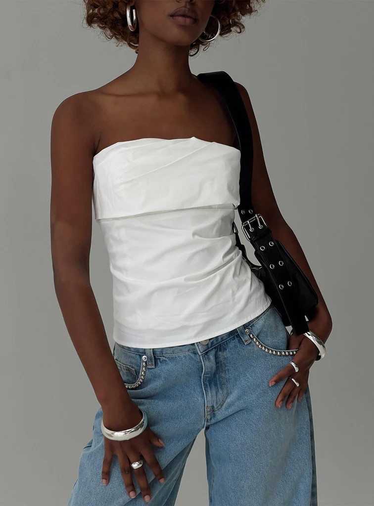 Xandria Strapless Top White | Princess Polly US