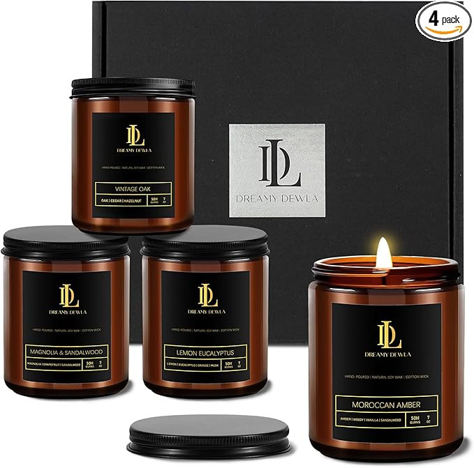Scented Candles for Home - 4 Pack Candles for Men, Aromatherapy Candles for Home Scented, Women M... | Amazon (US)