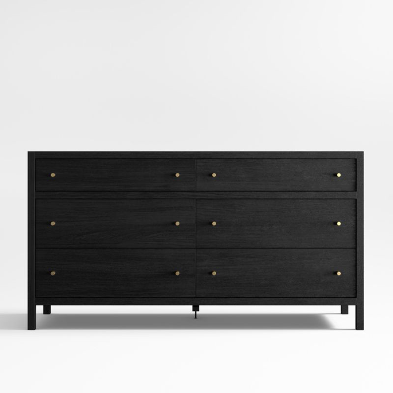 Keane 64" Black Solid Wood 6-Drawer Dresser + Reviews | Crate & Barrel | Crate & Barrel