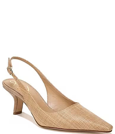 Sam Edelman Bianka Raffia Pointed Toe Slingback Pumps - 8.5 | Dillard's