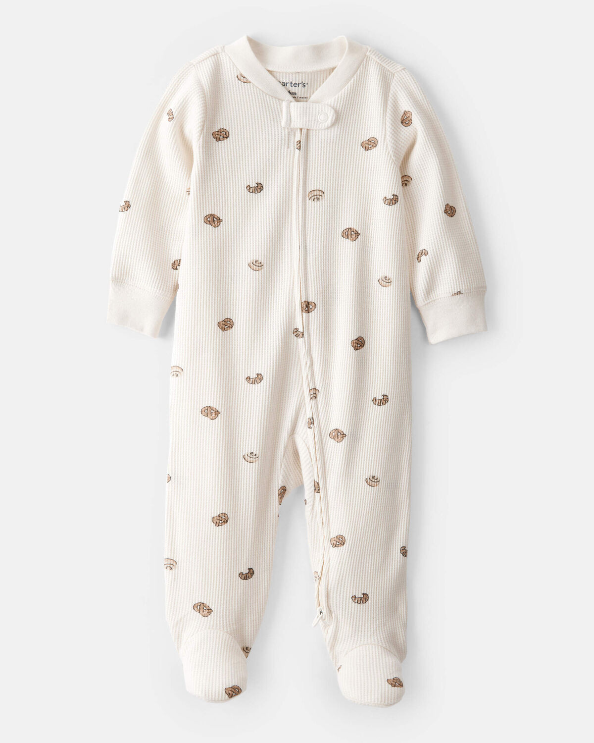 Baby Pastry Print Cotton Long-Sleeve Snug Fit Sleep & Play Pajamas - Cream | Carter's Inc