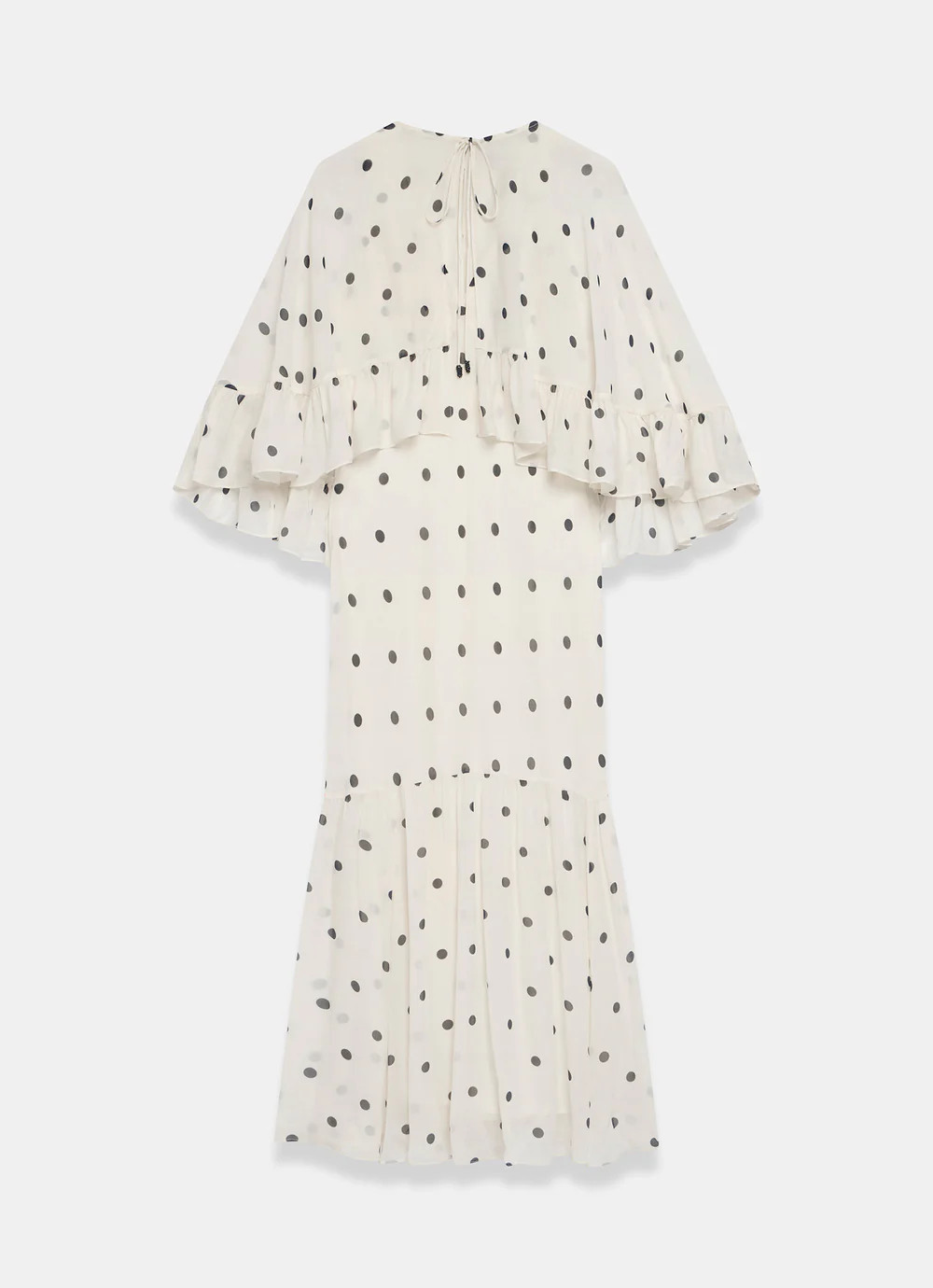 Cream Polka Dot Print Cape Maxi Dress | Mint Velvet