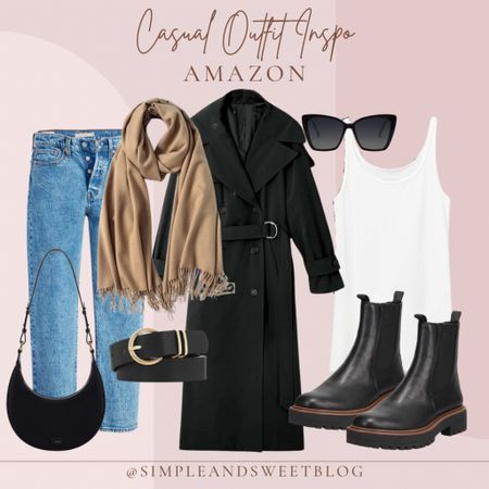 Casual outfit inspo! Love a trench coat for spring! So many ways to wear! Pair with a basic tank or tee, some Chelsea boots and accessories, 

#LTKfindsunder50 #LTKstyletip #LTKfindsunder100