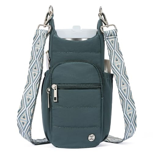 Telena Water Bottle Holder with Strap RFID Crossbody Bags for Women for Walking, Hiking, Cycling Green | Amazon (US)