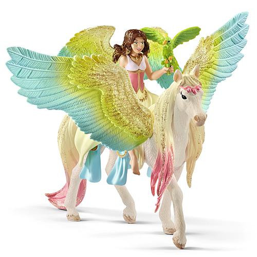 Shleich Schleich Bayala: Fairy Surah With Glitter Pegasus 3pc Figurine | HSN