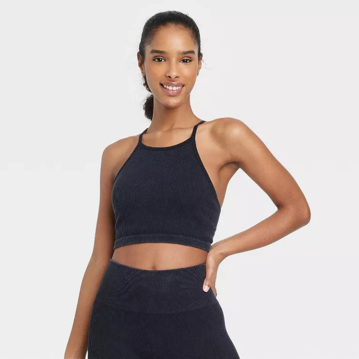 Women's Ribbed Seamless High Neck Bra - JoyLab™ | Target