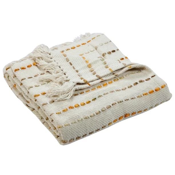 LR Home Soft Luxury Handmade Boho Striped Throw Blanket with Fringe - Walmart.com | Walmart (US)