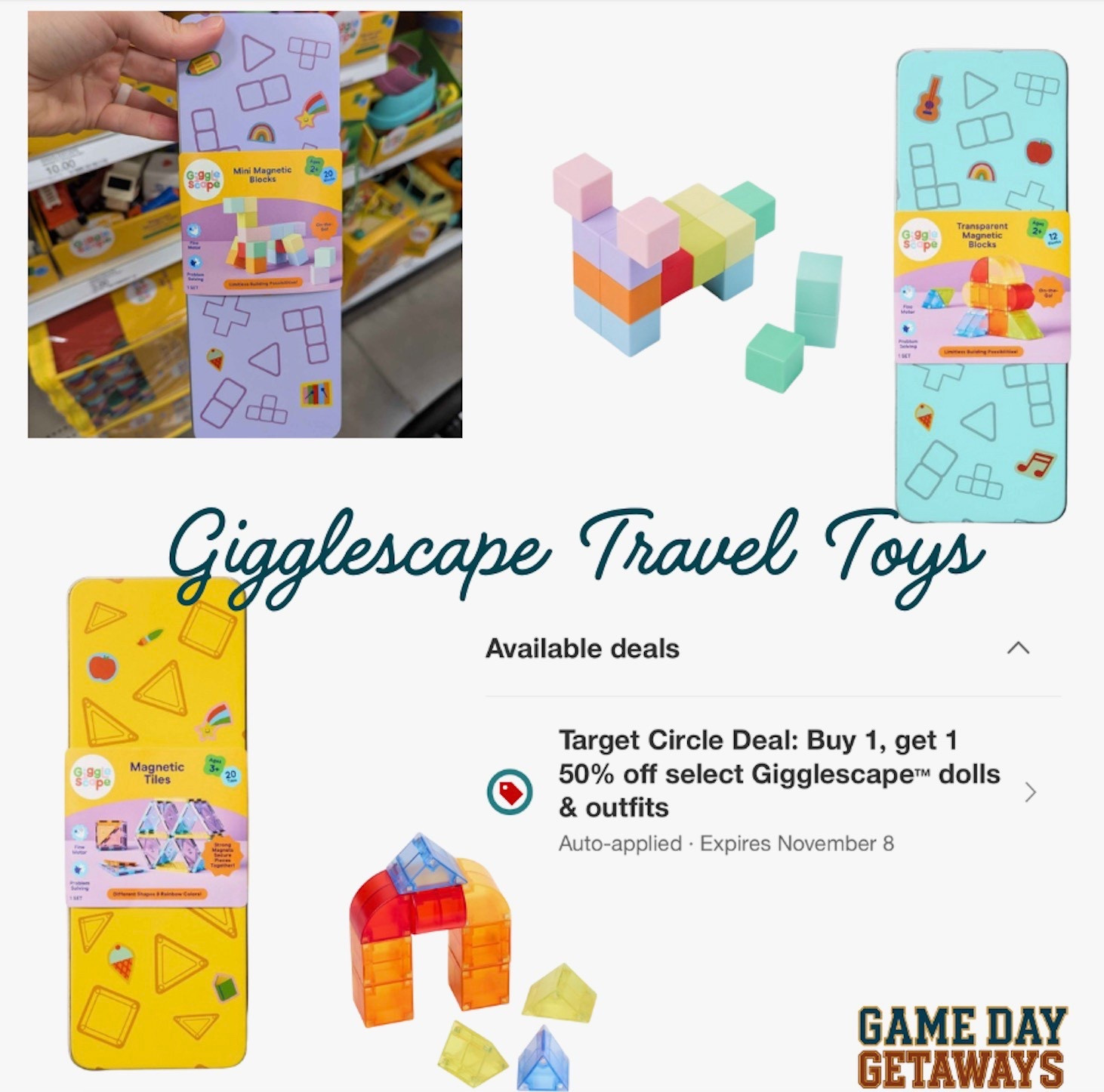 Target just came out with this new brand and they have some of the best travel toys! Now until Nov 8 they are buy one get one 50% off. Stock up! 