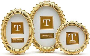 Two's Company Gold Falcate Photo Frame, Resin and Glass, Set of 3, Stands Vertically | Amazon (US)