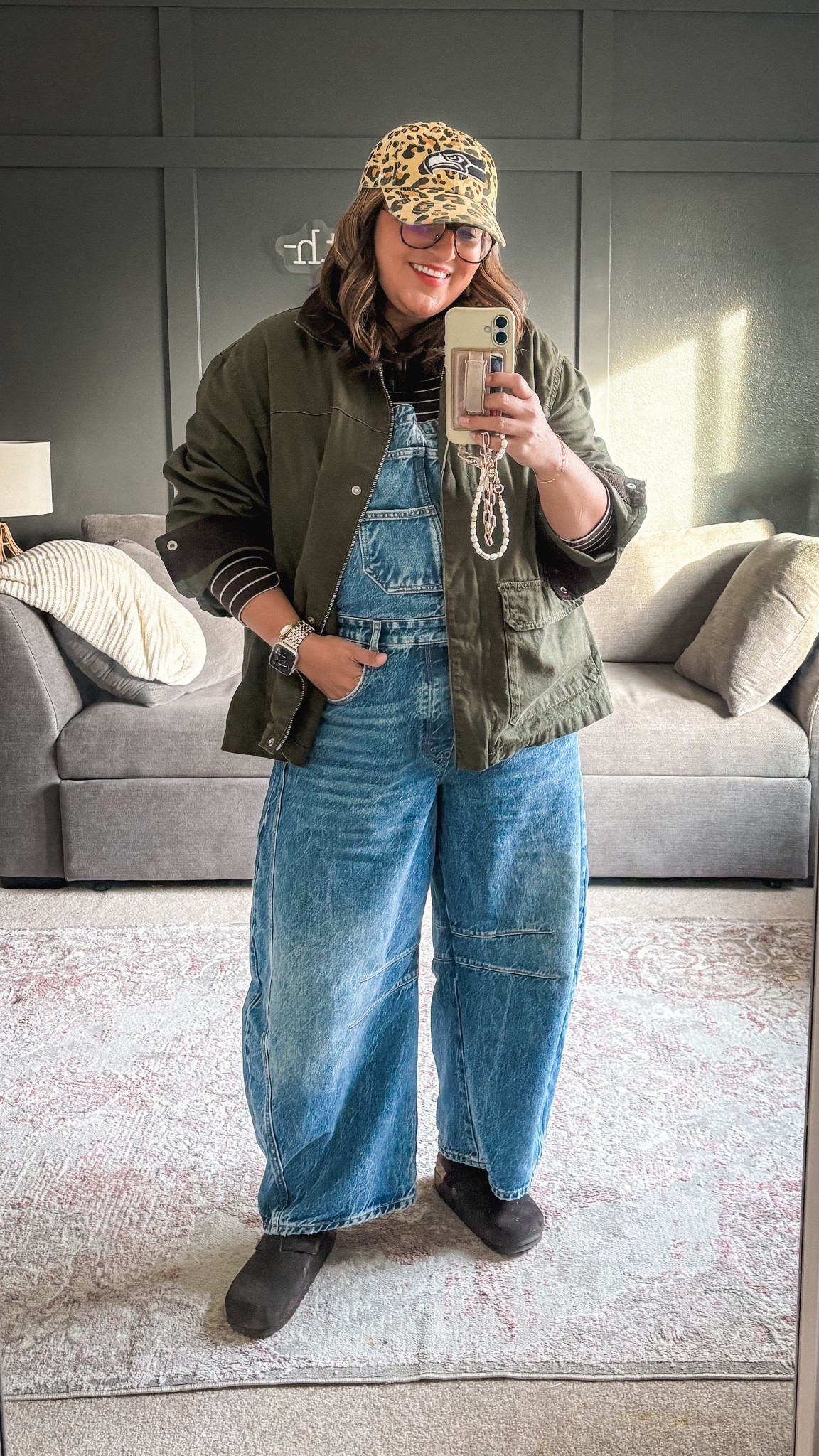 Today’s ootd. It’s spirit week this week and today’s theme was sports, so I had to wear my new Seahawks hat!
GAP factory barn jacket (XL)
Aerie striped tee (XL)
Free People overalls (XL)
Birkenstock Boston clogs 

#LTKSaleAlert #LTKOver40 #LTKMidsize