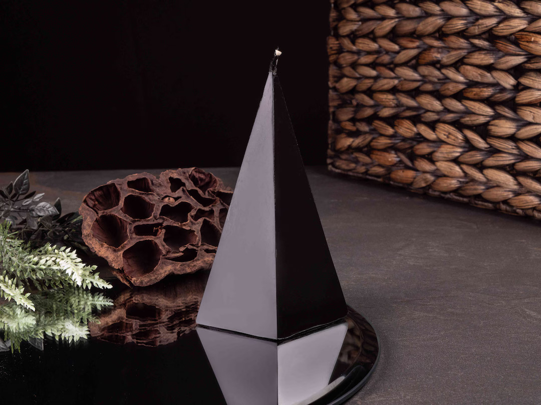 Black Color Herbal Pure Natural Beeswax Pyramid Candle/prism-obelisk Candle/ Ritual Cleansing Can... | Etsy (US)