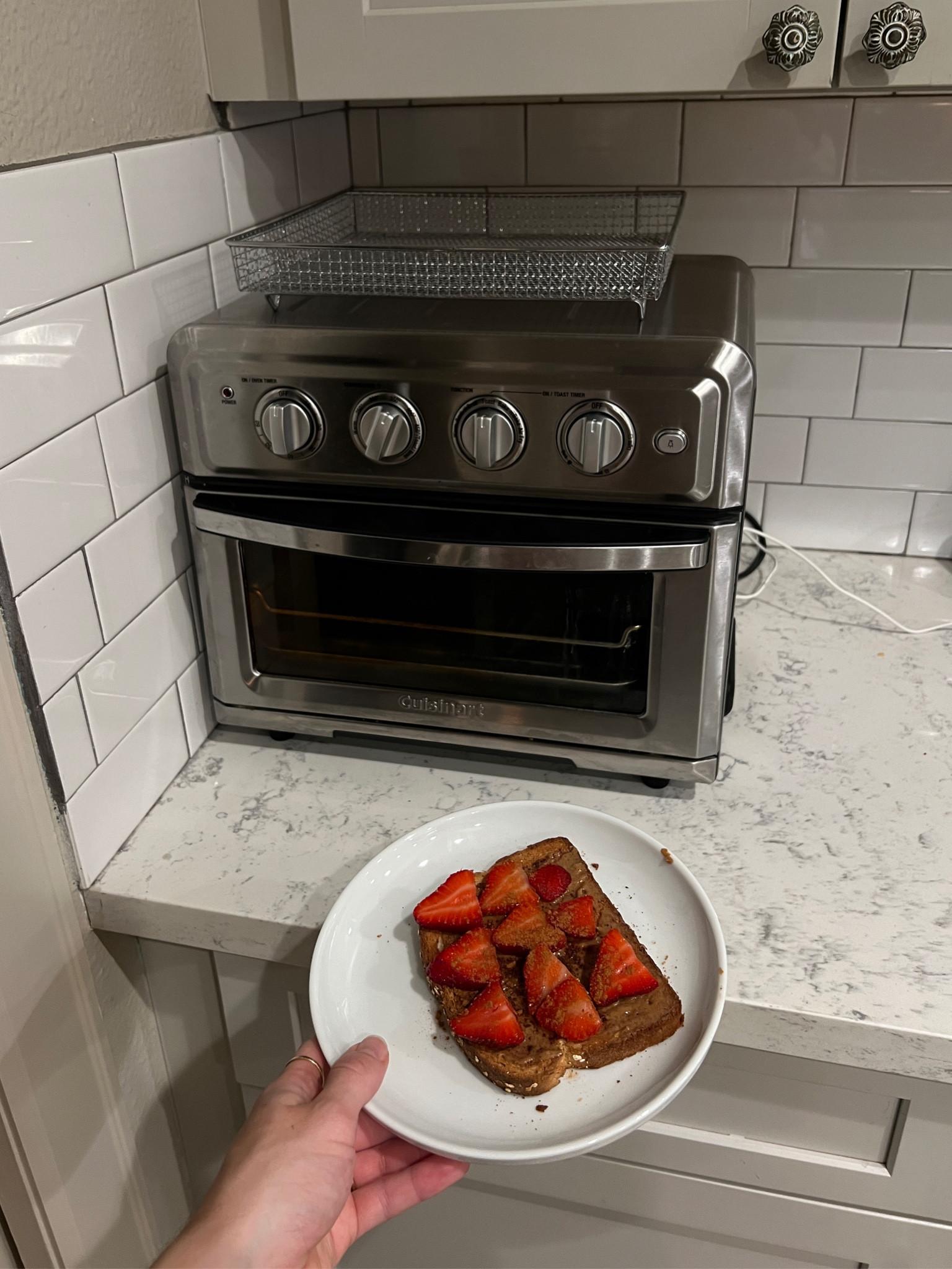 breakfast 🤌🏼 toast, almond butter, strawberries, honey, & cinnamon!

we got this air fryer/toaster/oven combo for christmas 2 years ago and we LOVE it. I love that I don’t have to store a bulky plastic air fryer in our cabinets & take up so much space & this one looks good on top of our cabinets but is SO multipurpose. We hardly use our oven anymore tbh unless we need to use a giant sheet pan lol. It’s on biiig sale right now for target circle week! 

#LTKhome #LTKxTarget #LTKsalealert
