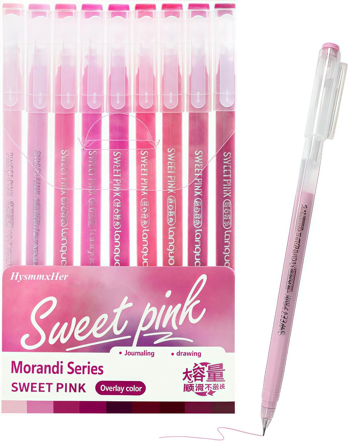 9 Colored Gel Pens Set, 0.6mm Fine Point for Black Paper & White Paper, Pens for Journaling, Adult Coloring Books, Bible, Drawing, Note Taking, Art & Journaling Supplies (Cute Pink) | Amazon (US)