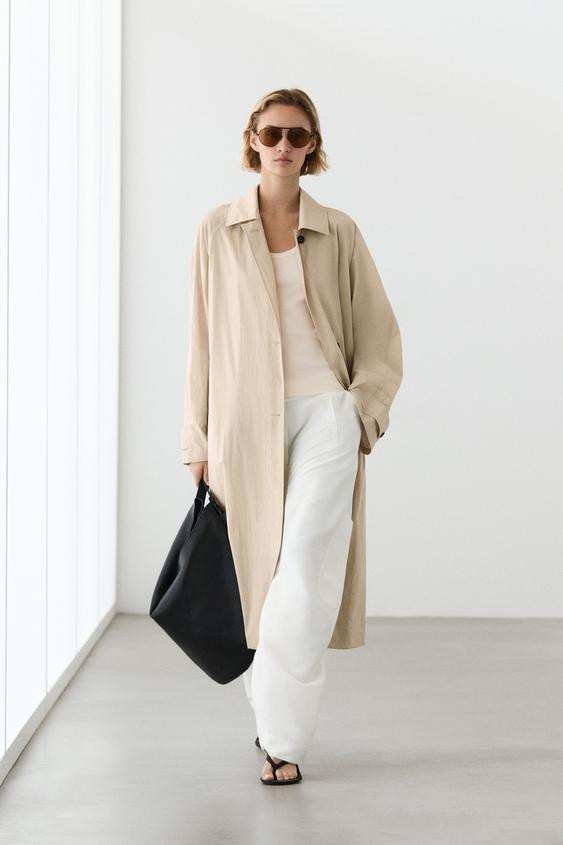 Long flowing trench coat | Zara US