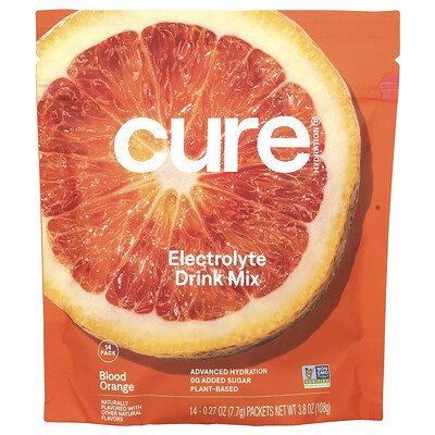 Cure Hydration, Electrolyte Drink Mix, Blood Orange, 14 Packets, 0.27 oz (7.7 g) Each | iHerb