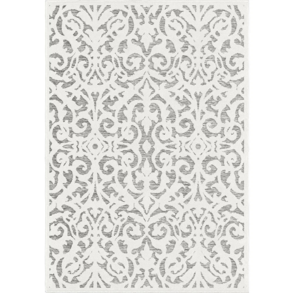 My Texas House Lady Bird 7'9" X 10'10" Gray Damask Outdoor Rug | Walmart (US)